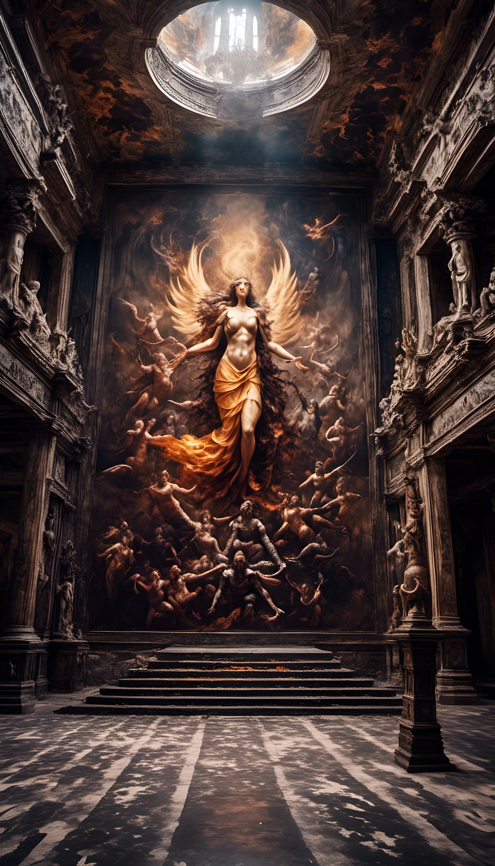 Phoenix Prophecy Mural in Renaissance Style