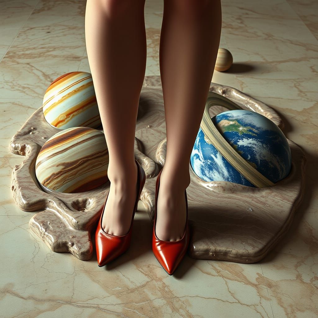 Planetary Feet: Surreal Digital Art