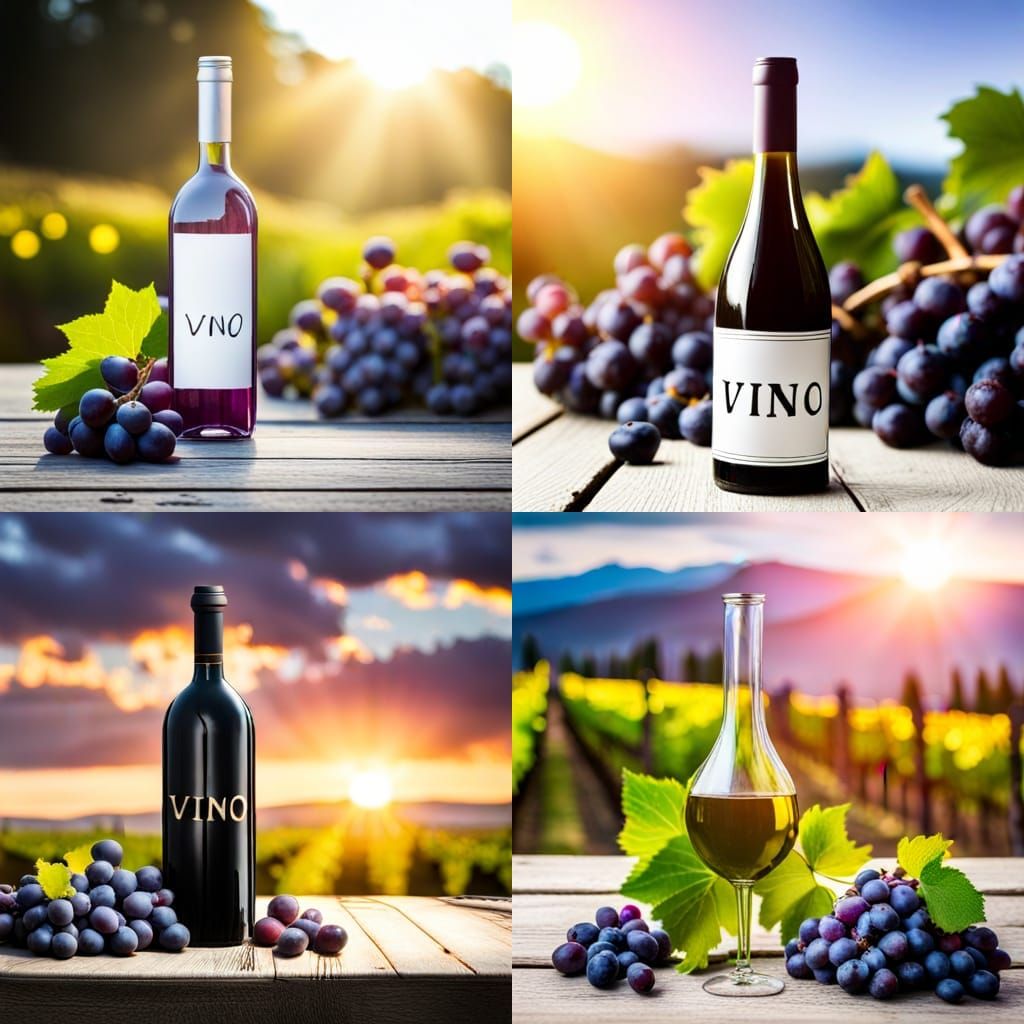 Sun-Kissed Vineyard Wine Bottle Still Life