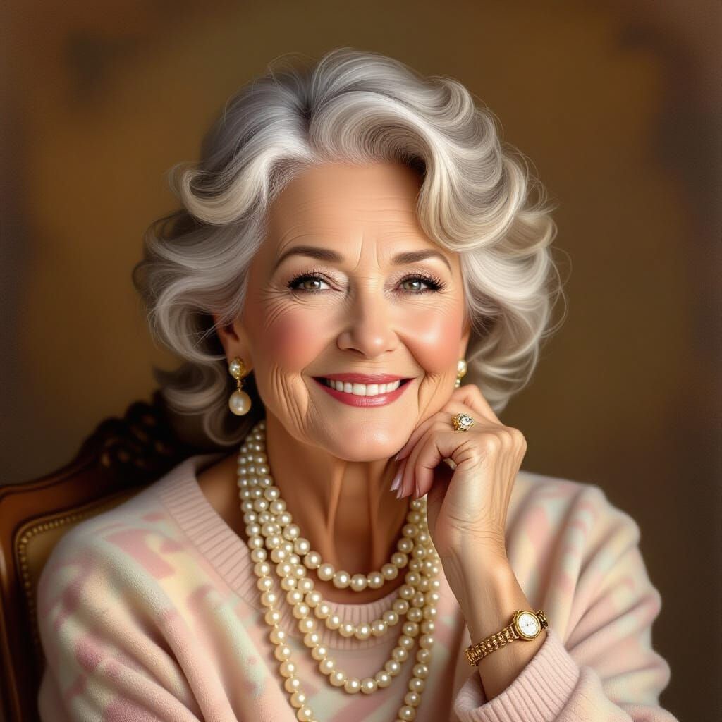 Elegant Elderly Woman in Golden Light