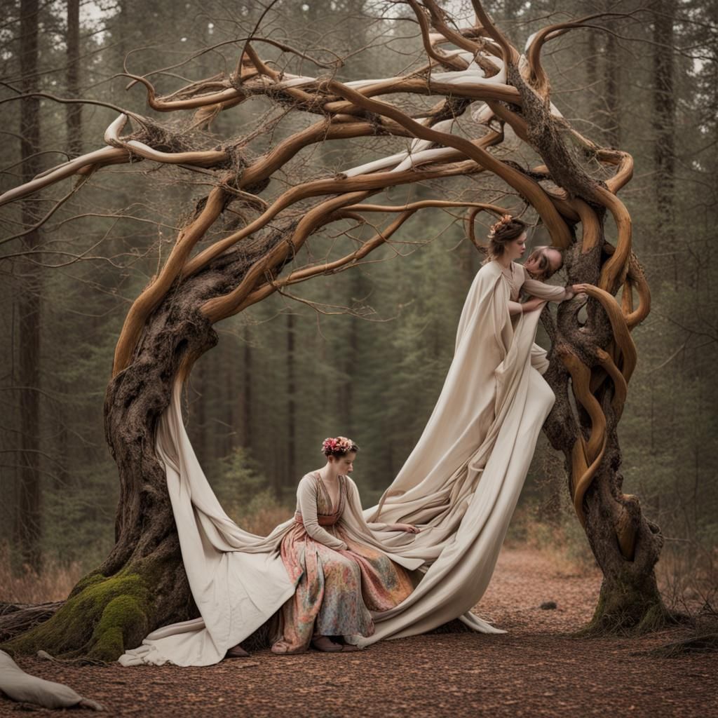 Dreamy Surrealist Composition with Northern Renaissance Elem...