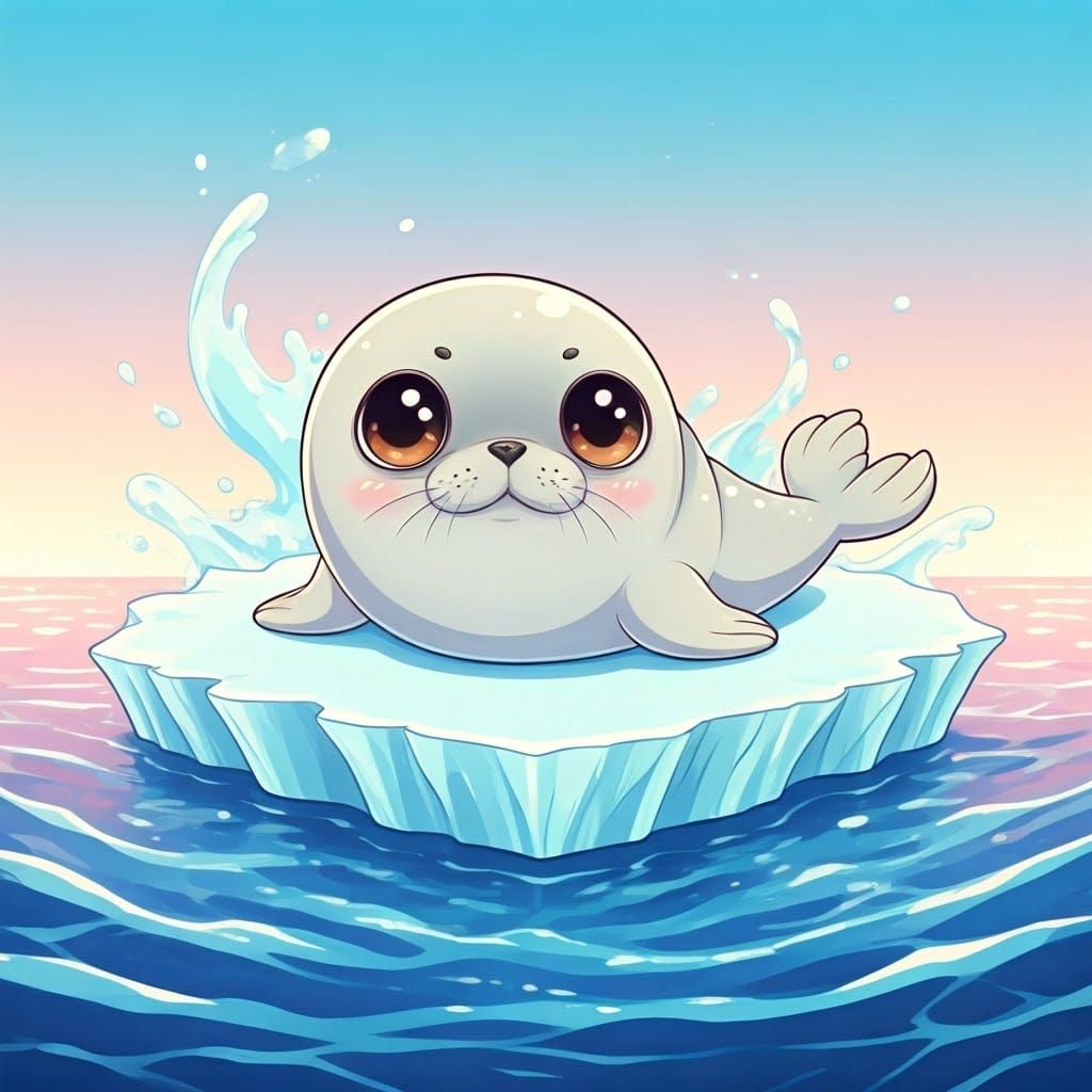 Chibi Seal in Vibrant Anime Art Style