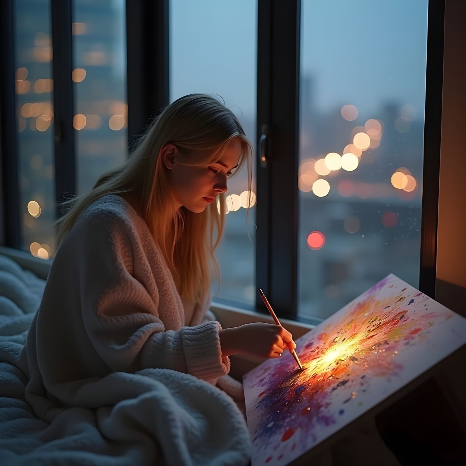 Cinematic City Girl at Work