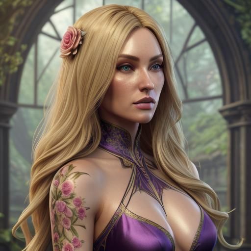 Beautiful Woman in Silk Dress: Fantasy Concept Art