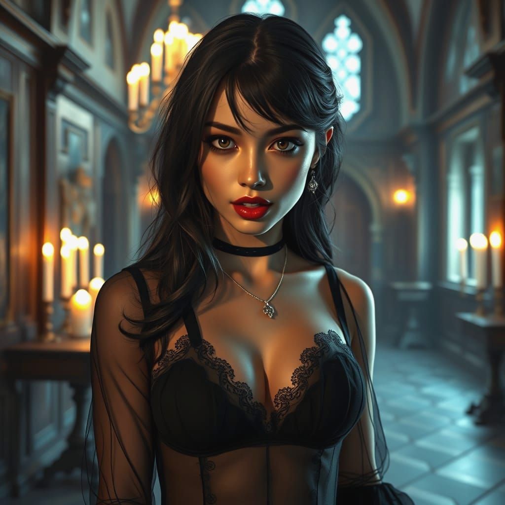 Goth Girl in Mystical Castle