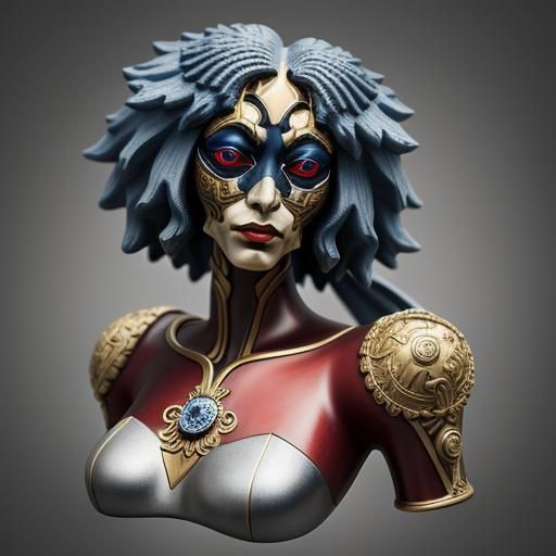 Baroque Surrealist Portrait with Sharp Eyes