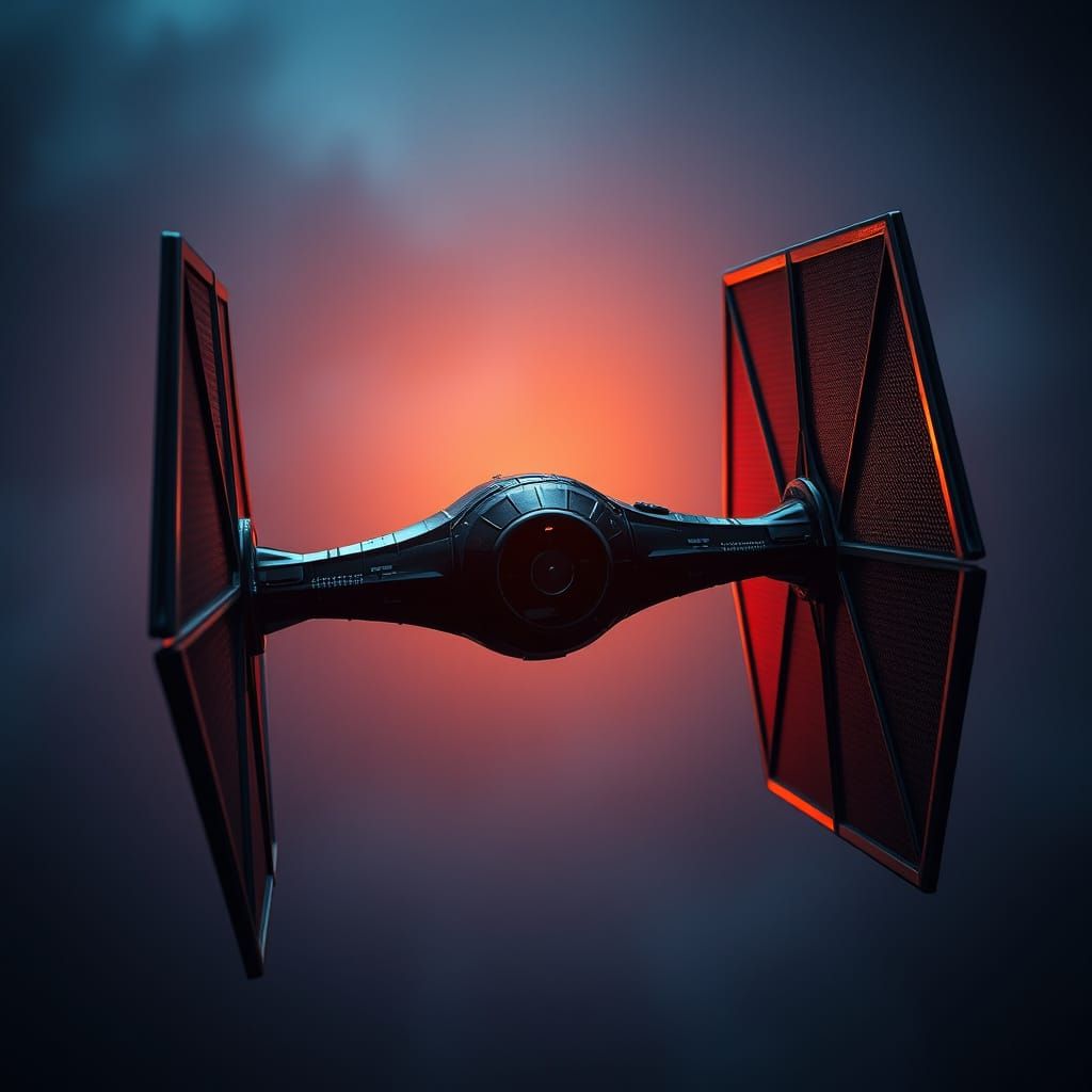 Dramatic TIE Fighter in Hyperrealistic Cinematic Style
