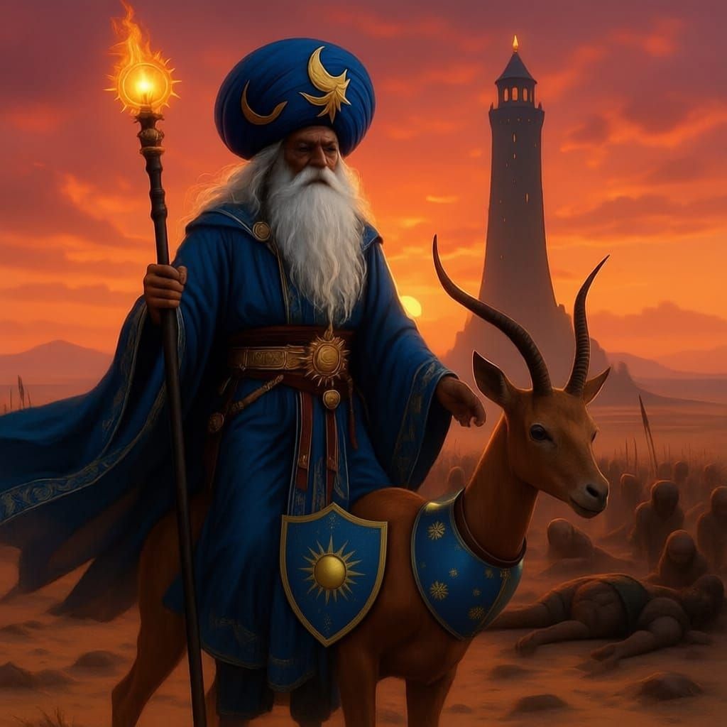 Istari Alatar on Giraffe in African Savanna Battle