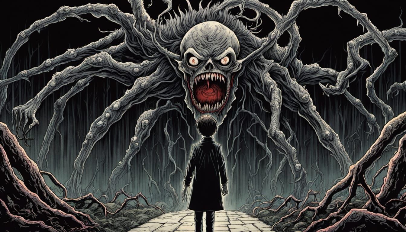 Dark Figure Ensnared by Blade in a World of Unyielding Horro...