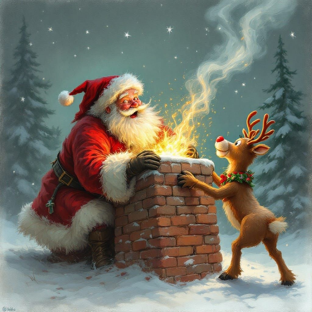 Santa Stuck in the Chimney