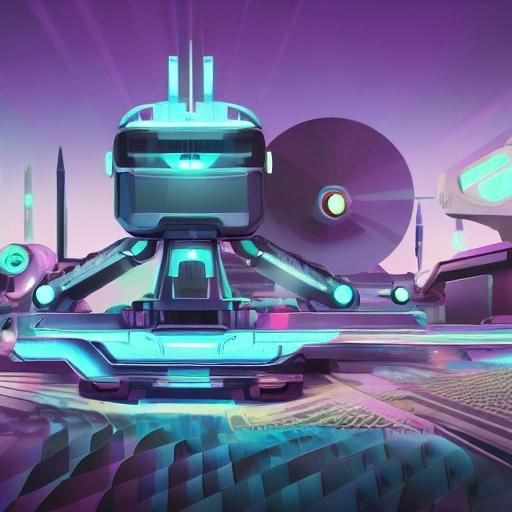 Futuristic Lego Robot in High-Tech Home