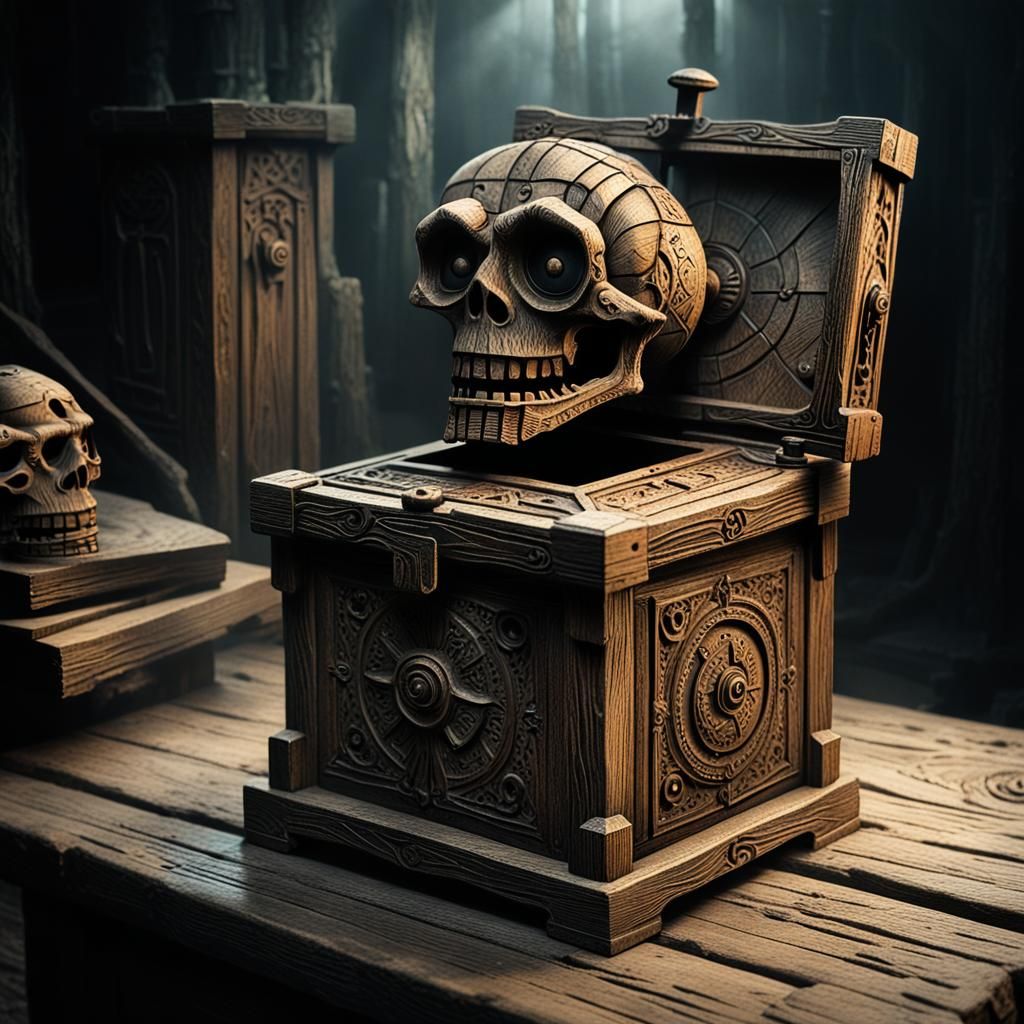 Eerie Jack-in-the-Box in Dark Fantasy Style