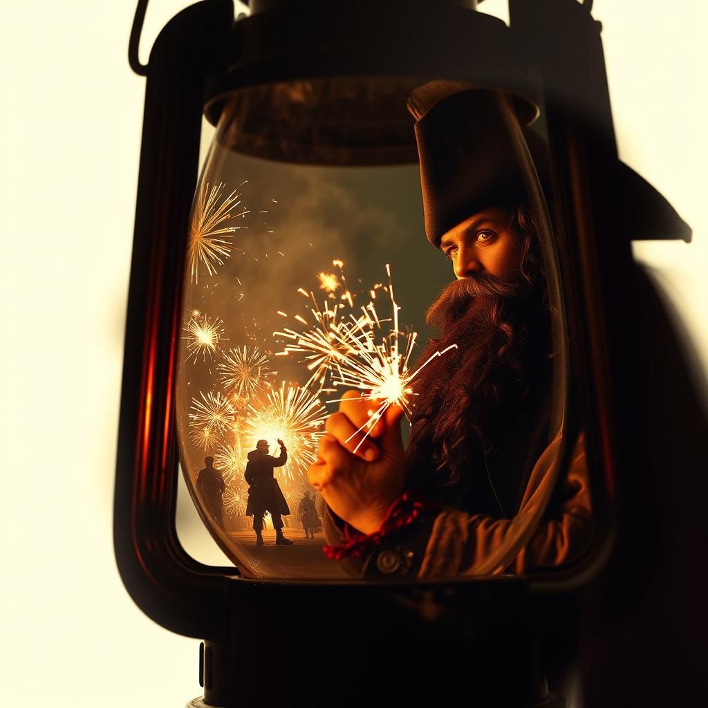 Queen Anne's Revenge Double Exposure Lantern