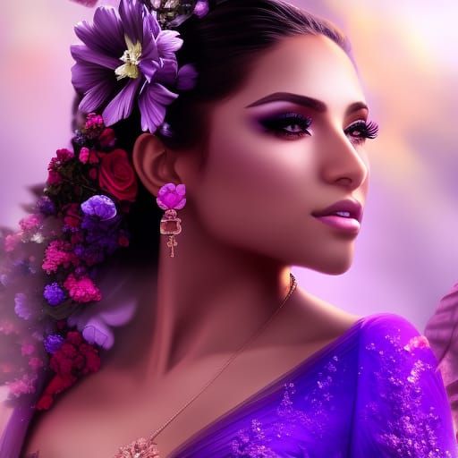 Latina Girl in Hyperrealistic Home Portrait