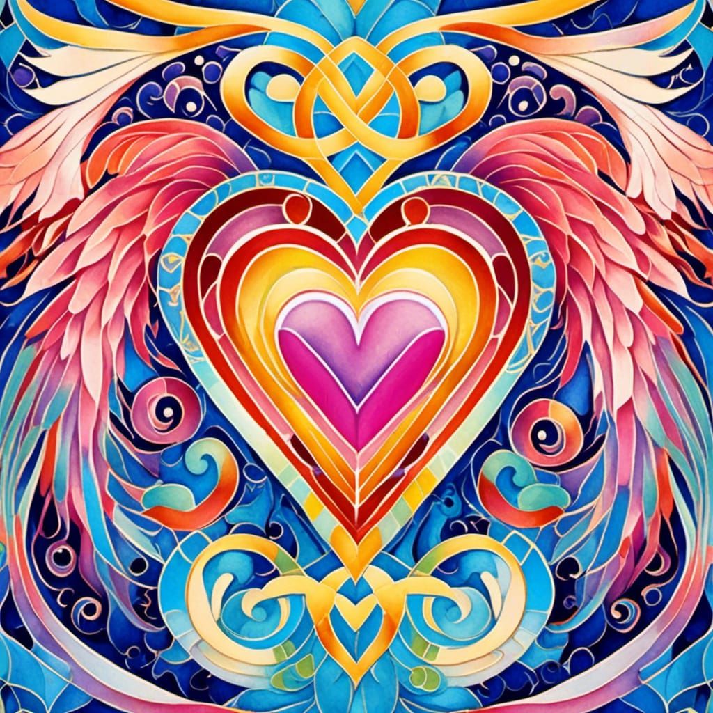 Watercolor Art of Love, Peace, and Harmony