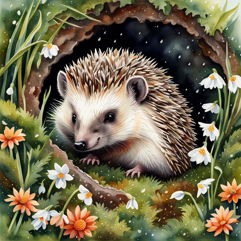 Hedgehog In Spring