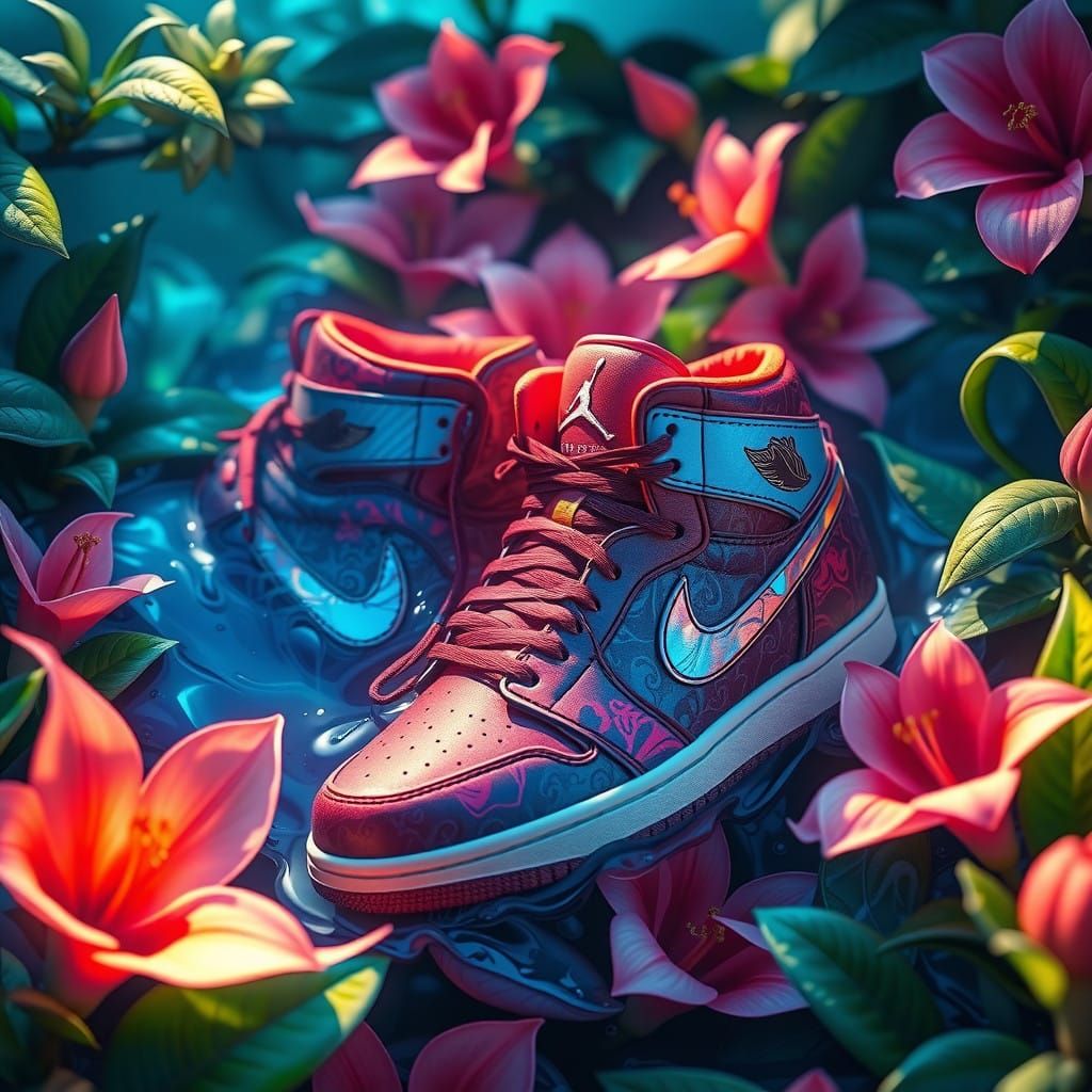 Stunning Vibrant Air Jordan Sneakers in Fantastical Garden