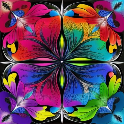 Colorful Flowers. Bright Colors. Abstract Flowers. Bright Fl...
