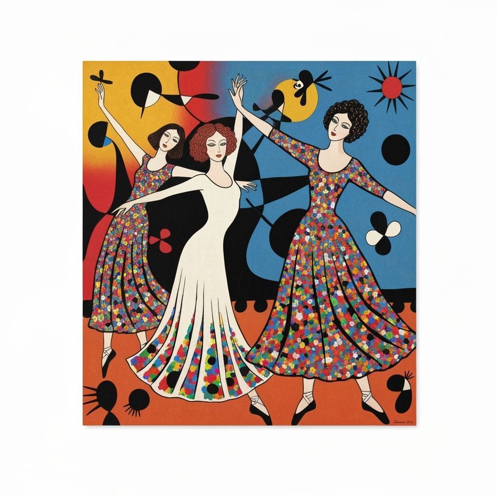 Elegant Dancers in Abstract Expressionist Style