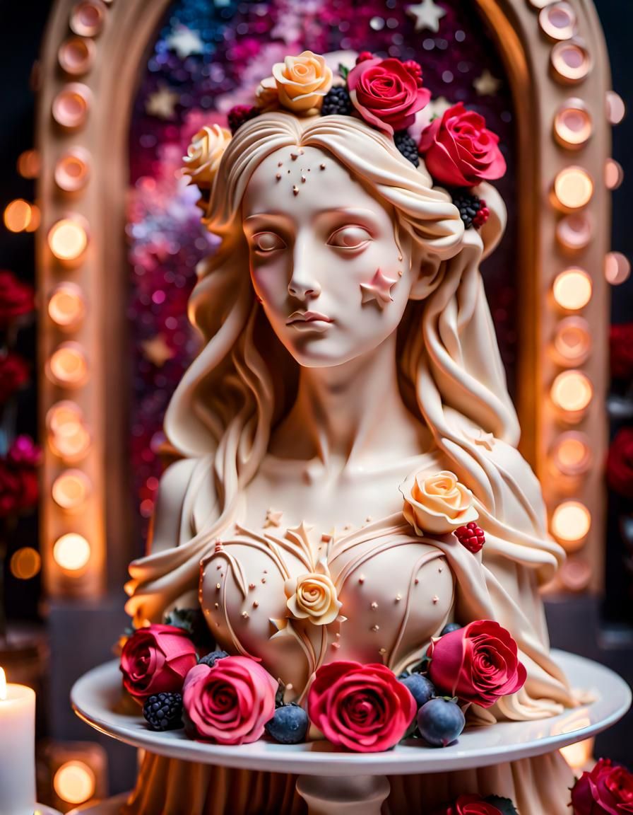Gothic Venus de Milo Wedding Cake with Galaxy
