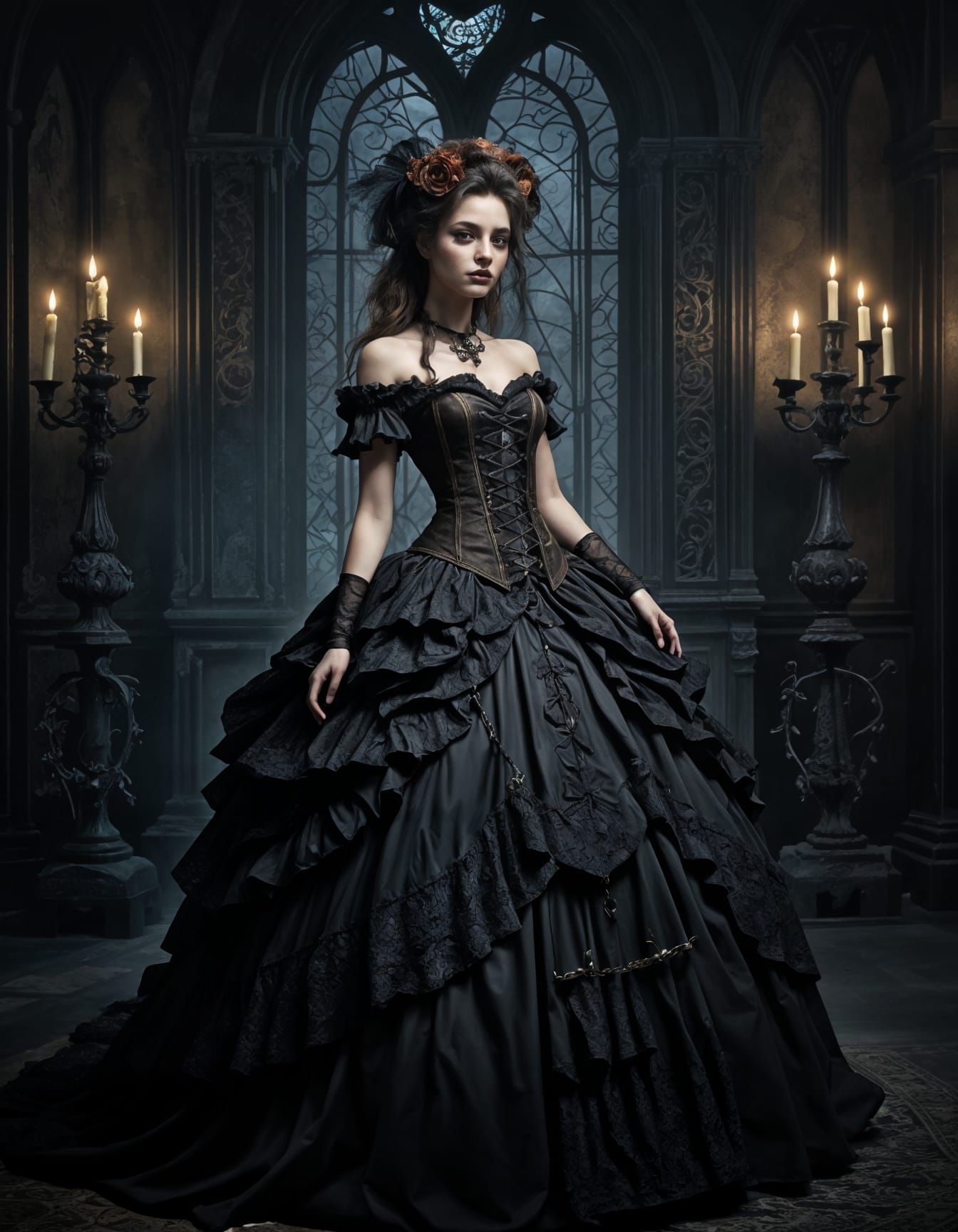 Gothic Belle in Elegant Victorian Style