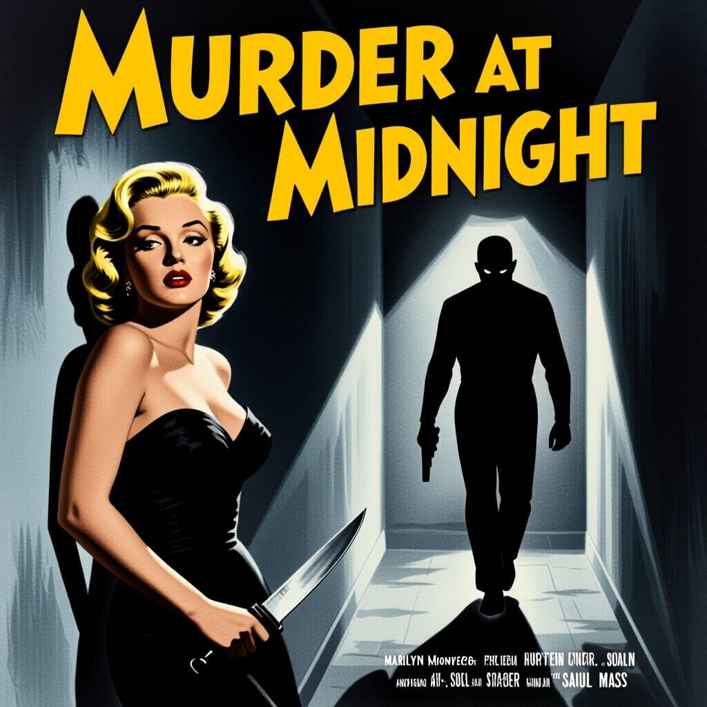 Film Noir "Murder at Midnight" Poster