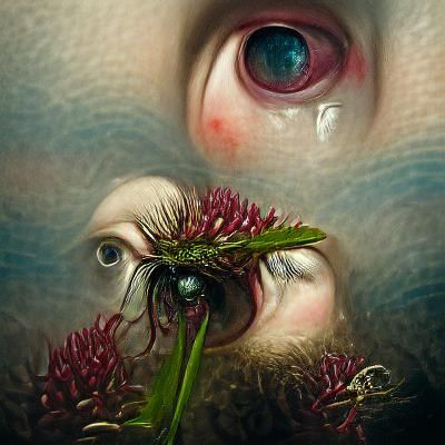 Surreal Horror Eye Weeping Plants