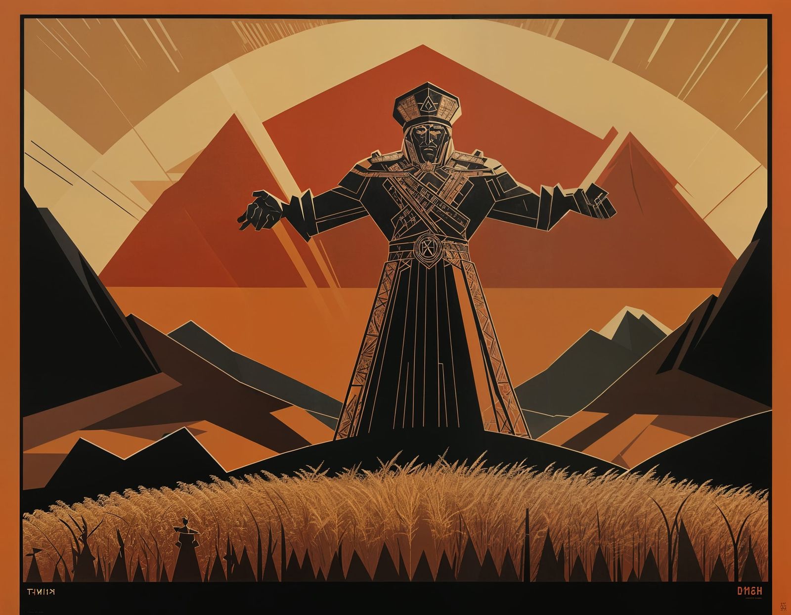 Surreal Geometric Art in Soviet Constructivist Style