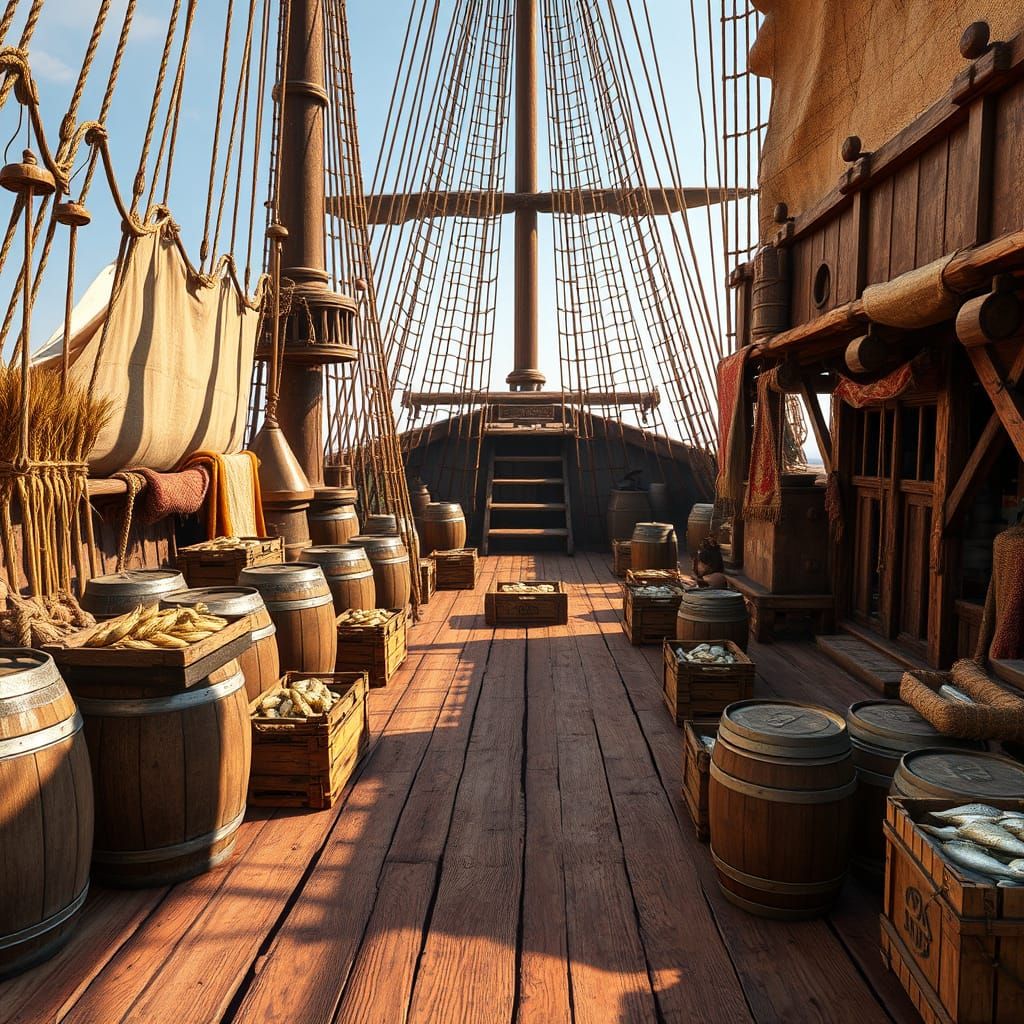 Ancient Ship's Deck in Assassin's Creed Origins Style