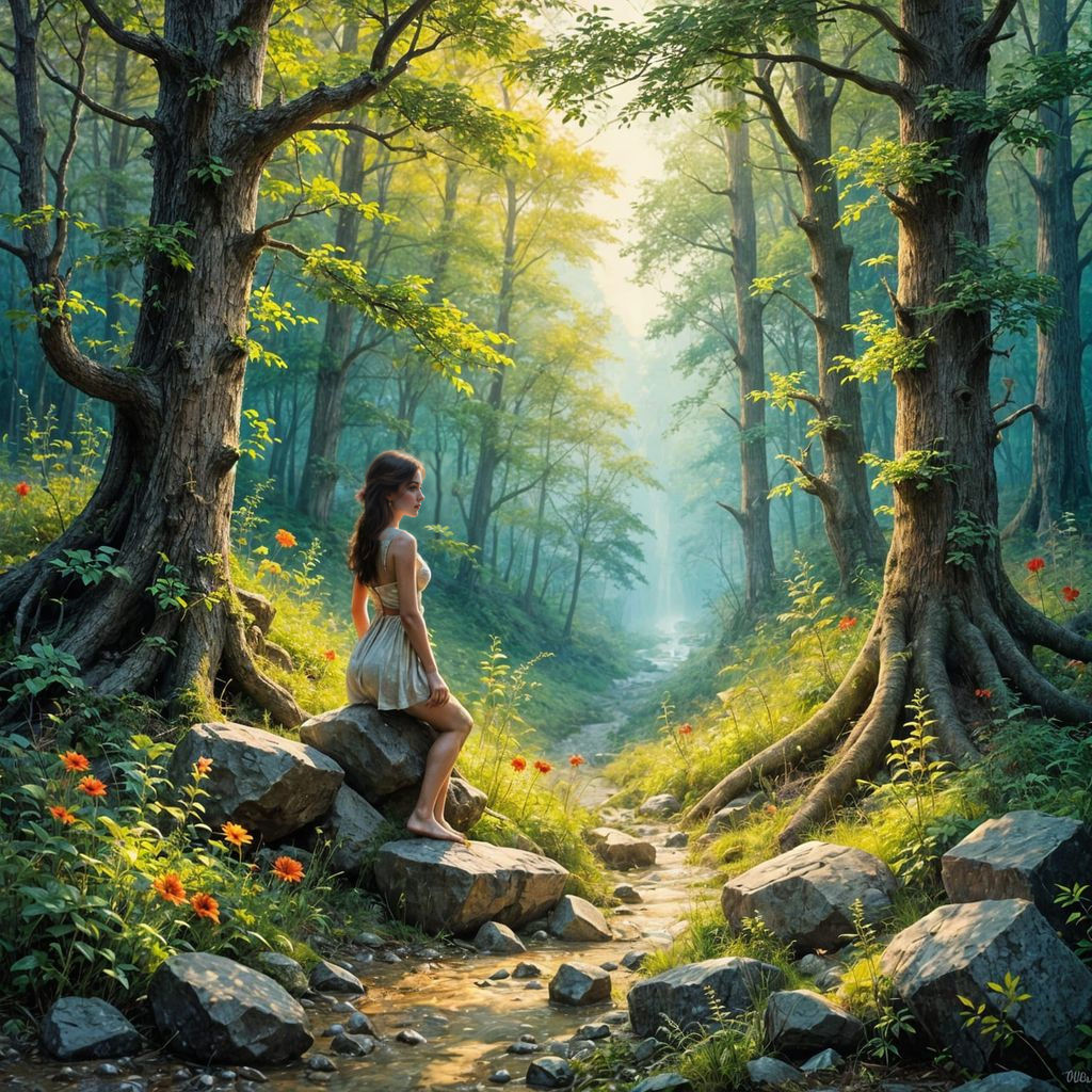 Lost in Thought Amidst Nature's Embrace