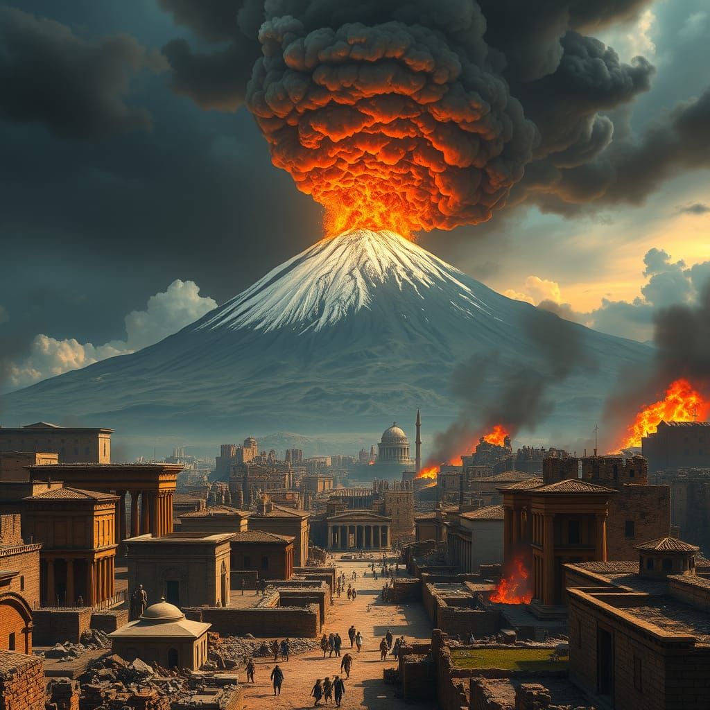 Pompeii's Fiery Downfall in Ancient Roman Ruin