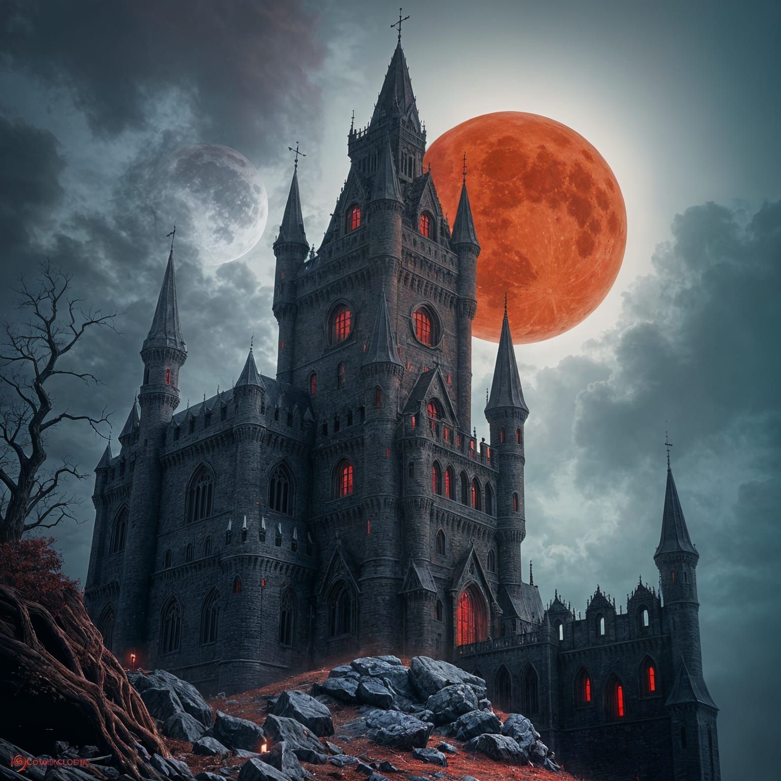 Gothic Redemption under a Blood Moon