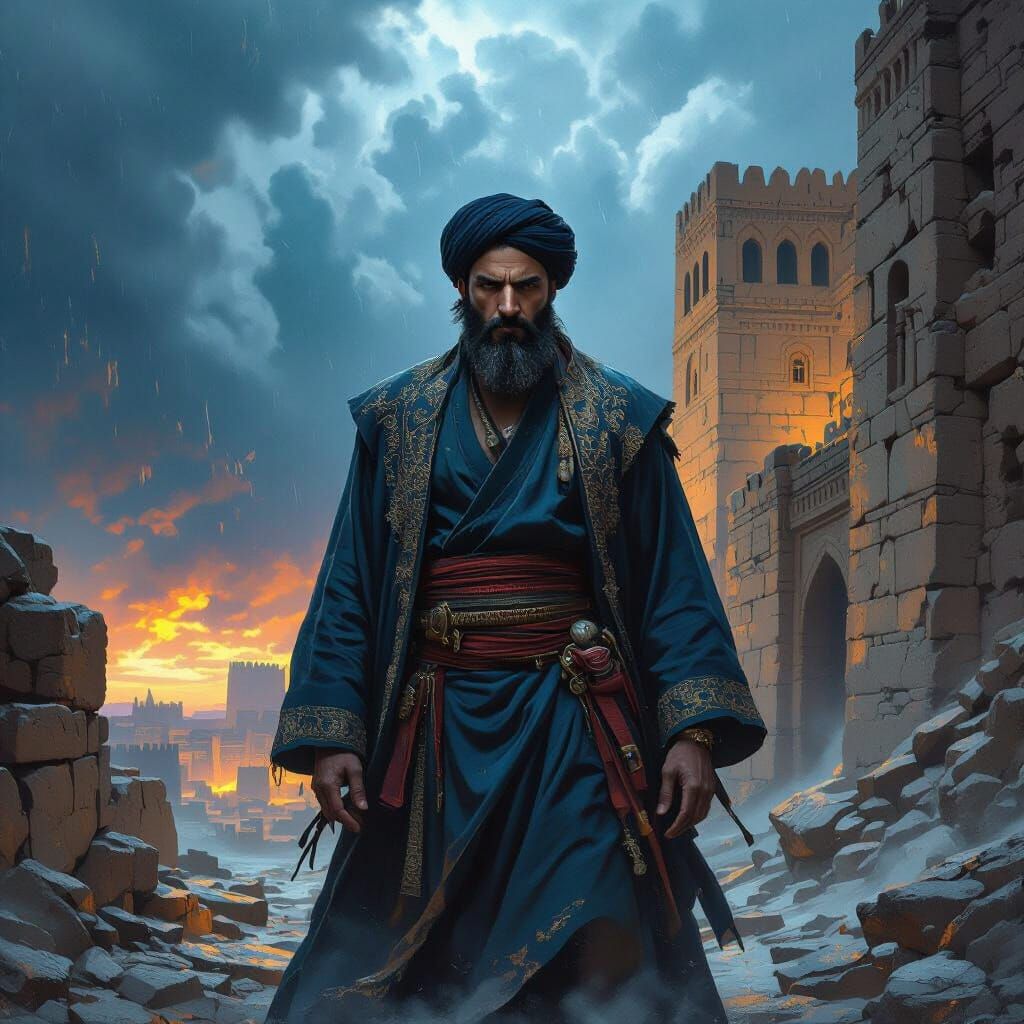 Guardian of the Citadel: A Dark Fantasy Portrait