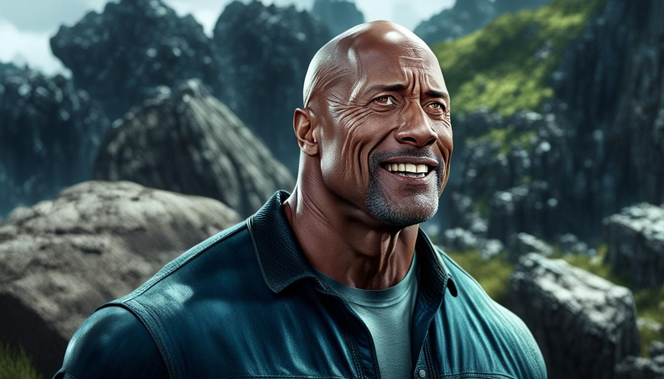 Dwayne Johnson Close-up: Expressive Cinematic Portrait