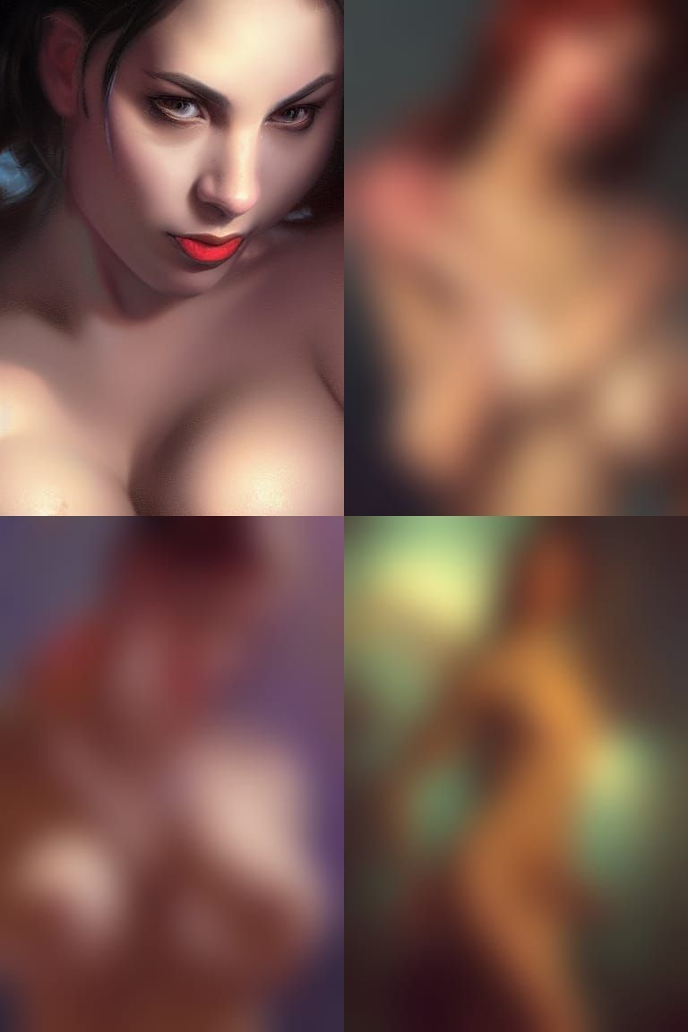 Seductive Succubus Portrait in Ethereal Oil Painting Style