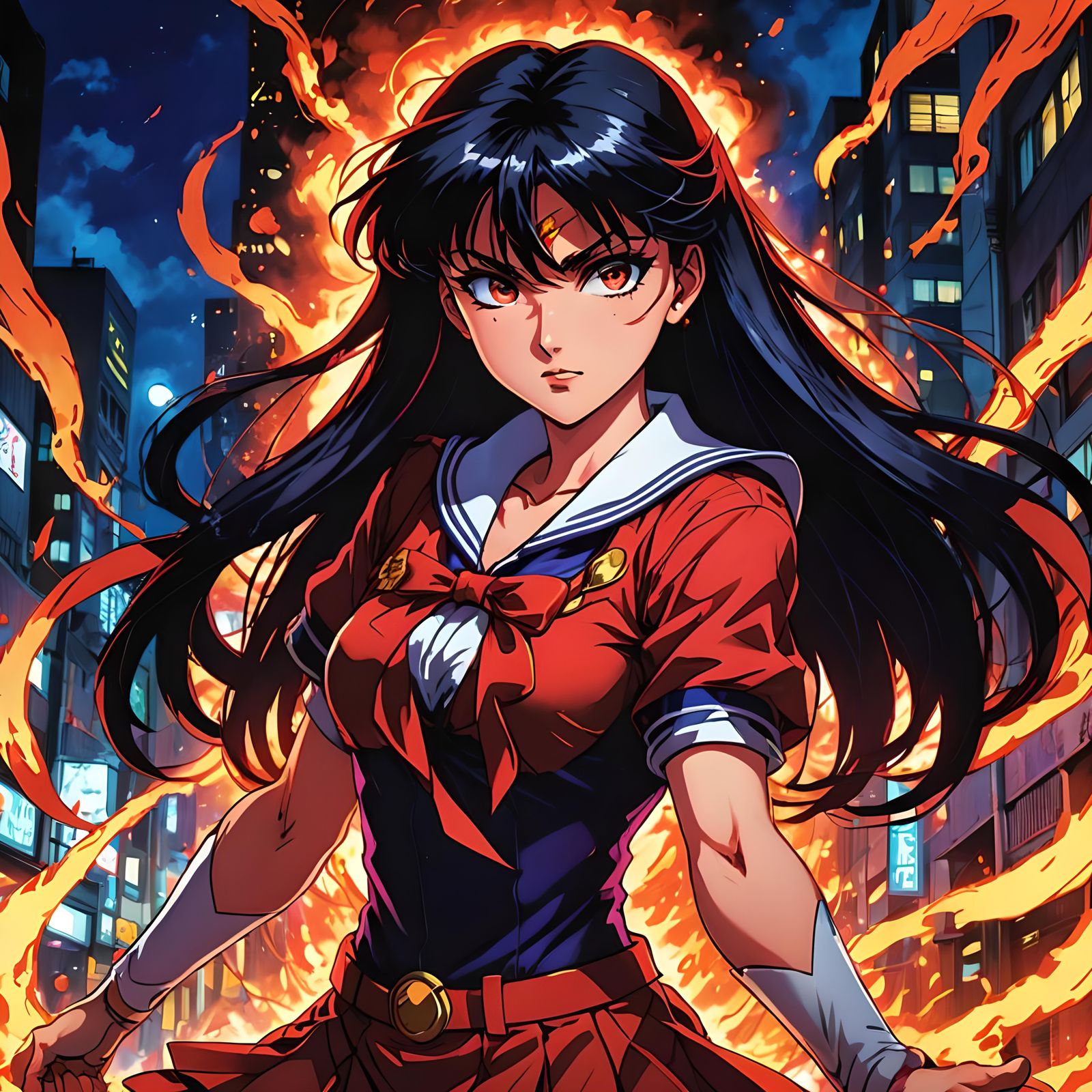 Fiery Portrait of Sailor Mars
