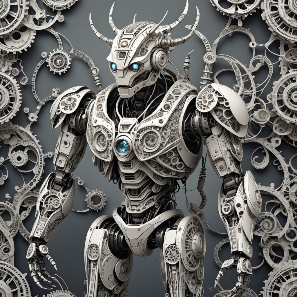 Abstract Robot Taxidermy with Vector Fractals