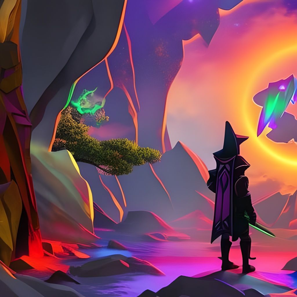 Medieval Wizard and Goblin in D&D Art Style