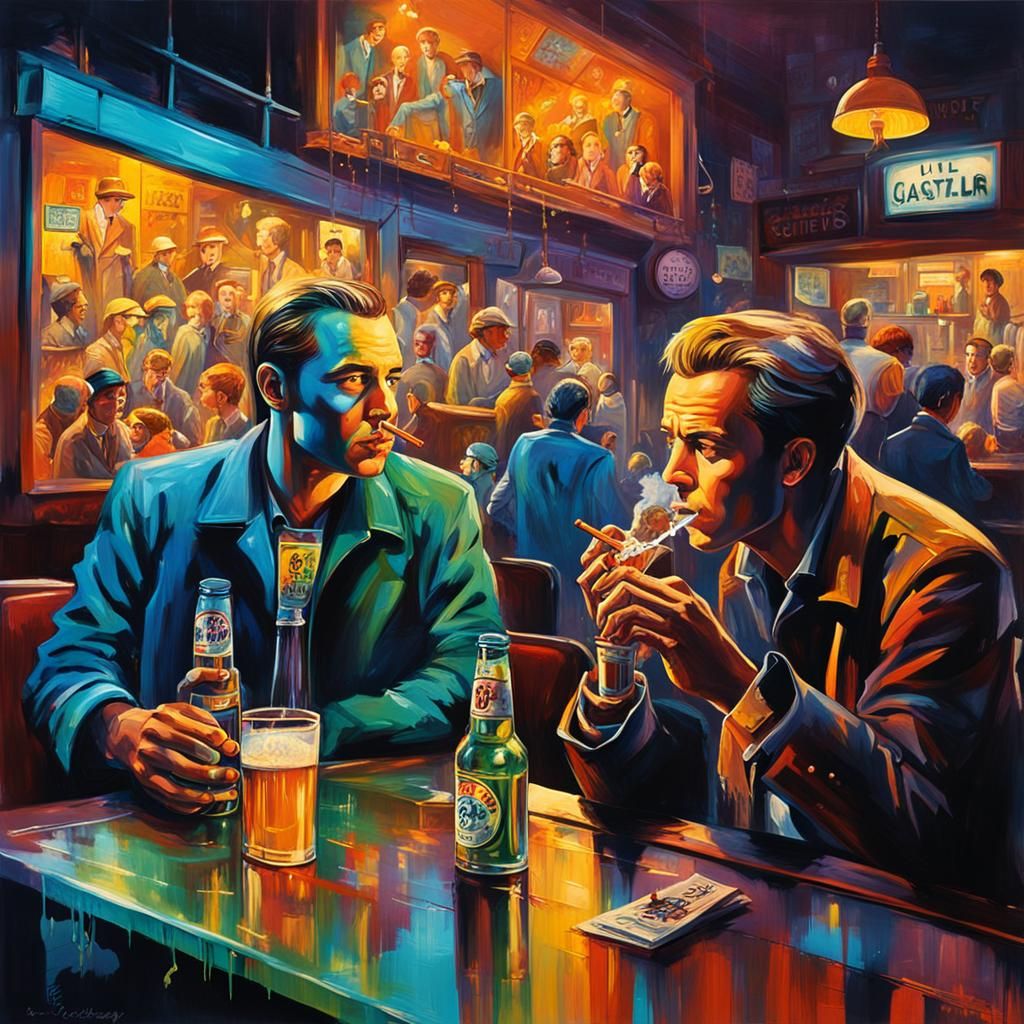 The Hardy Boys in 1960s Jazz Bar: Graffiti Art