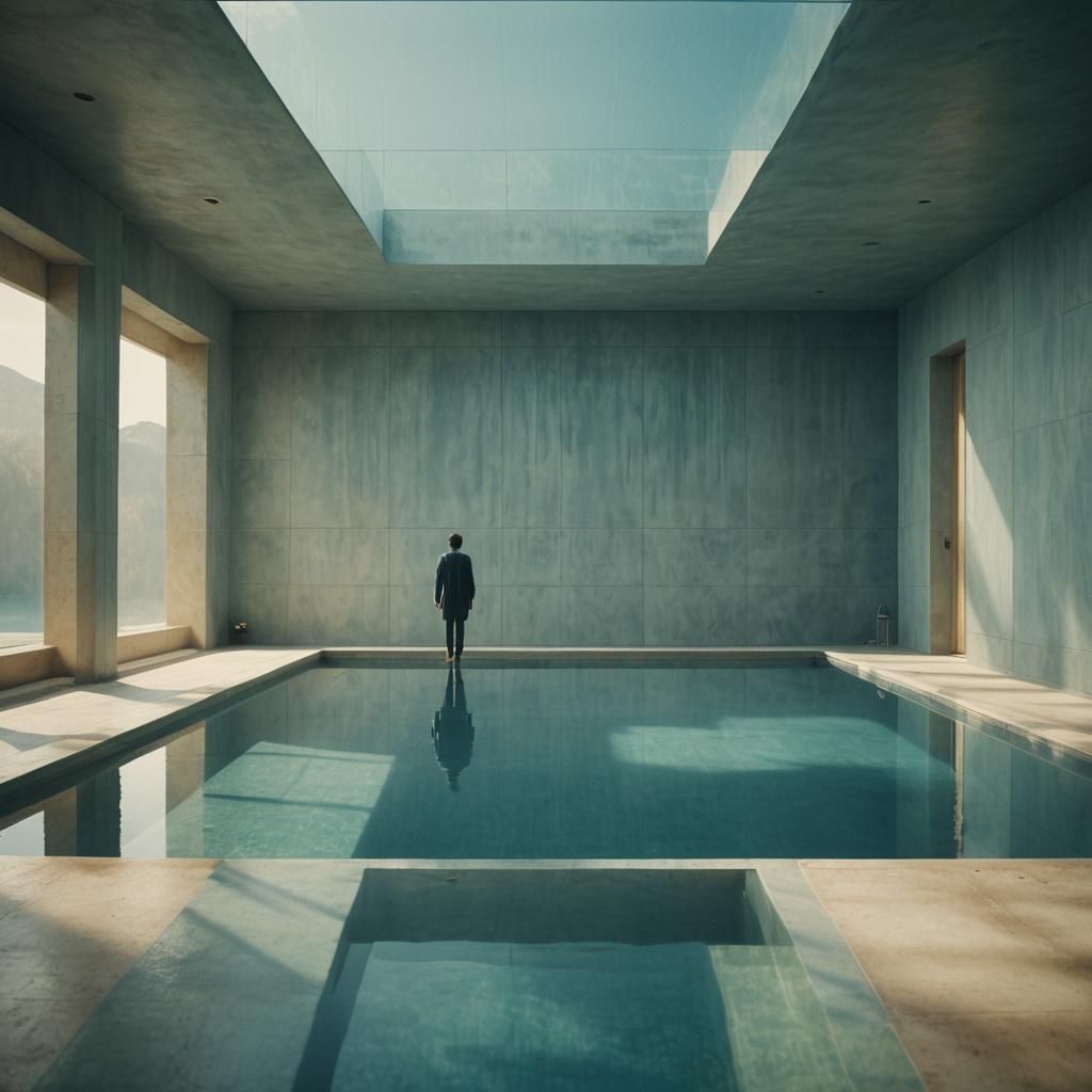 Endless Pool Room: Cinematic Film Still