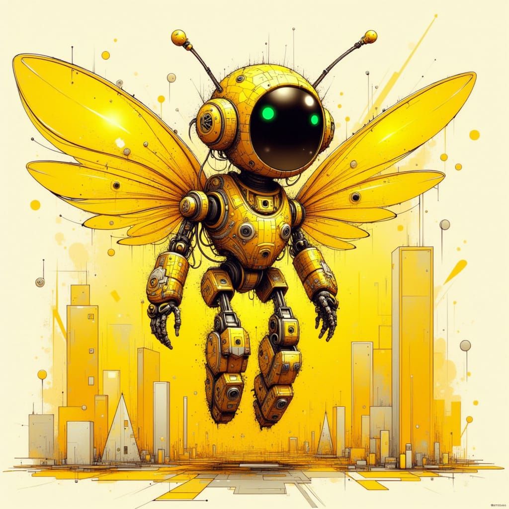 The Yellow Urbanpunk Robot