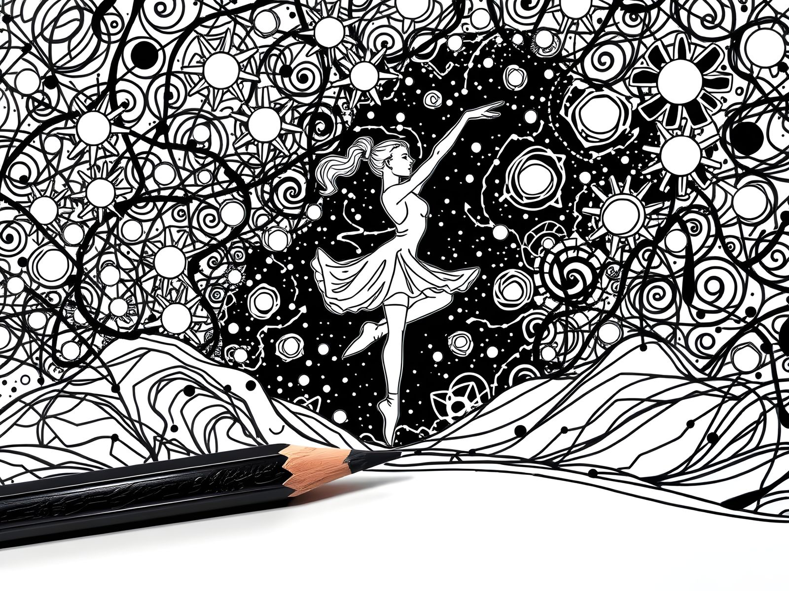 Doodle Dancer in Universe Double Exposure