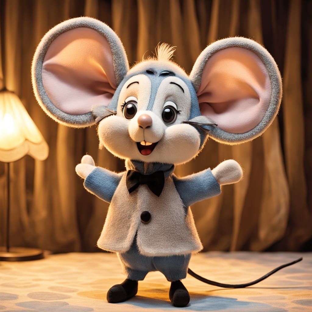 A soft plush puppet mouse