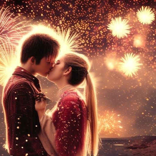 New Year's Eve kiss