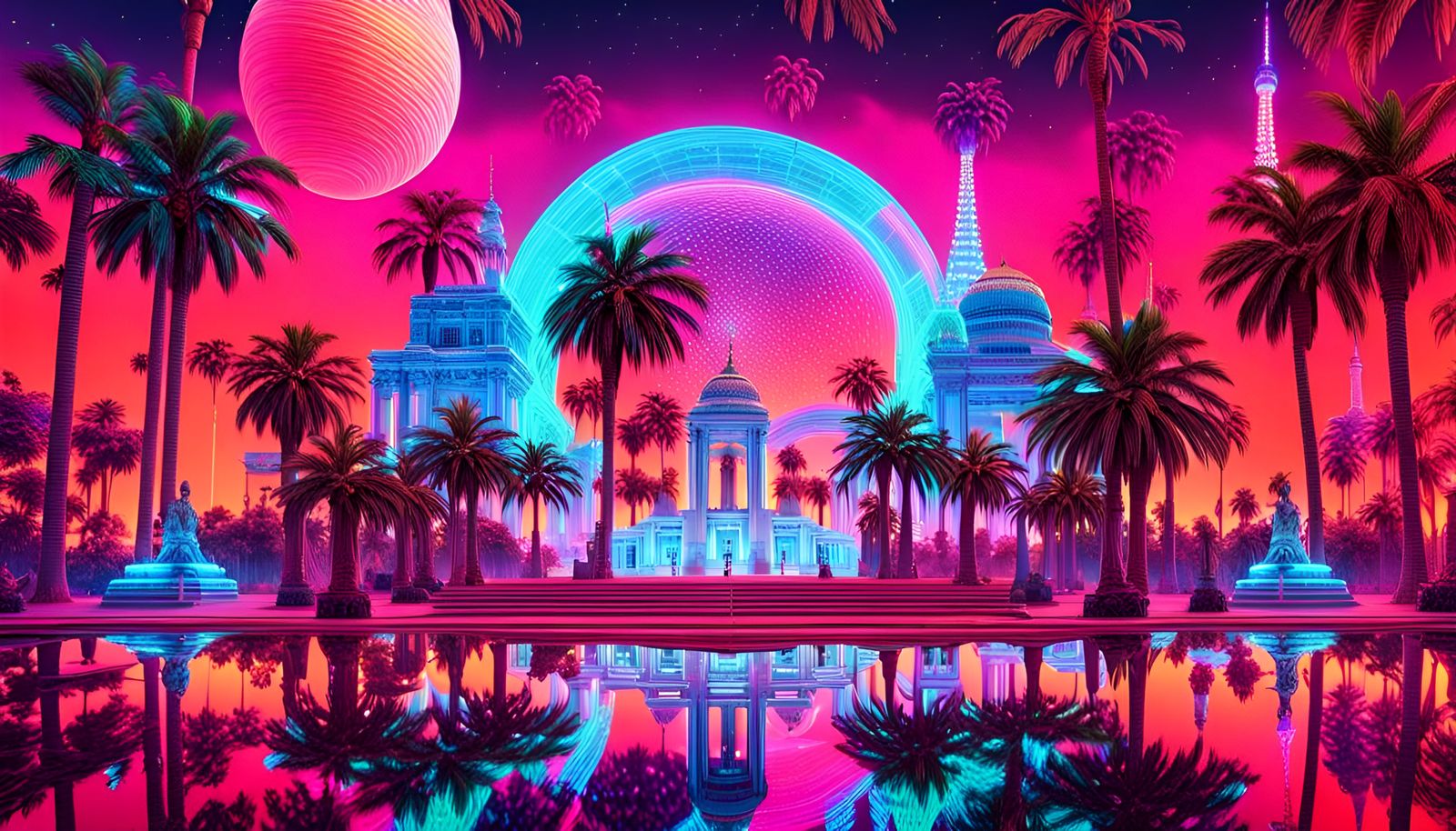 Retro Vaporwave Collage in 3D