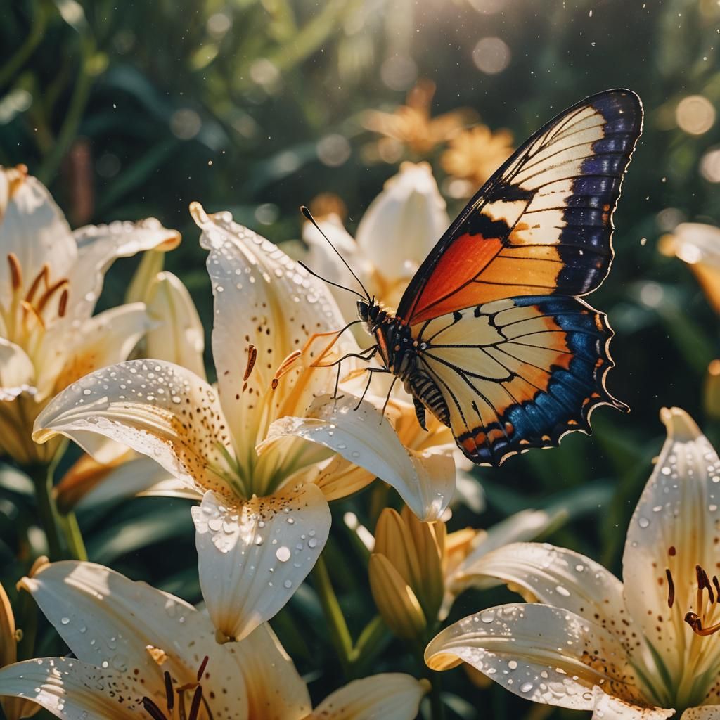 Butterfly on a lily