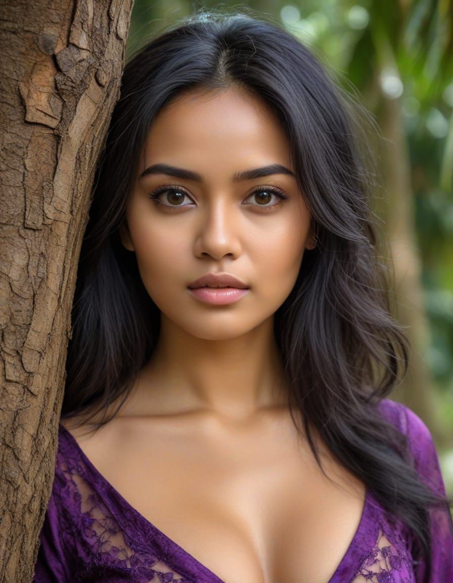 Exotic Tropical Beauty Basks in Seductive Glow