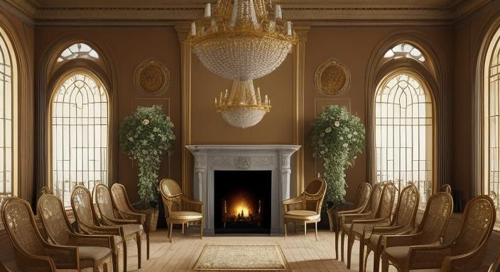 Elegant Art Nouveau Armchair in French Salon