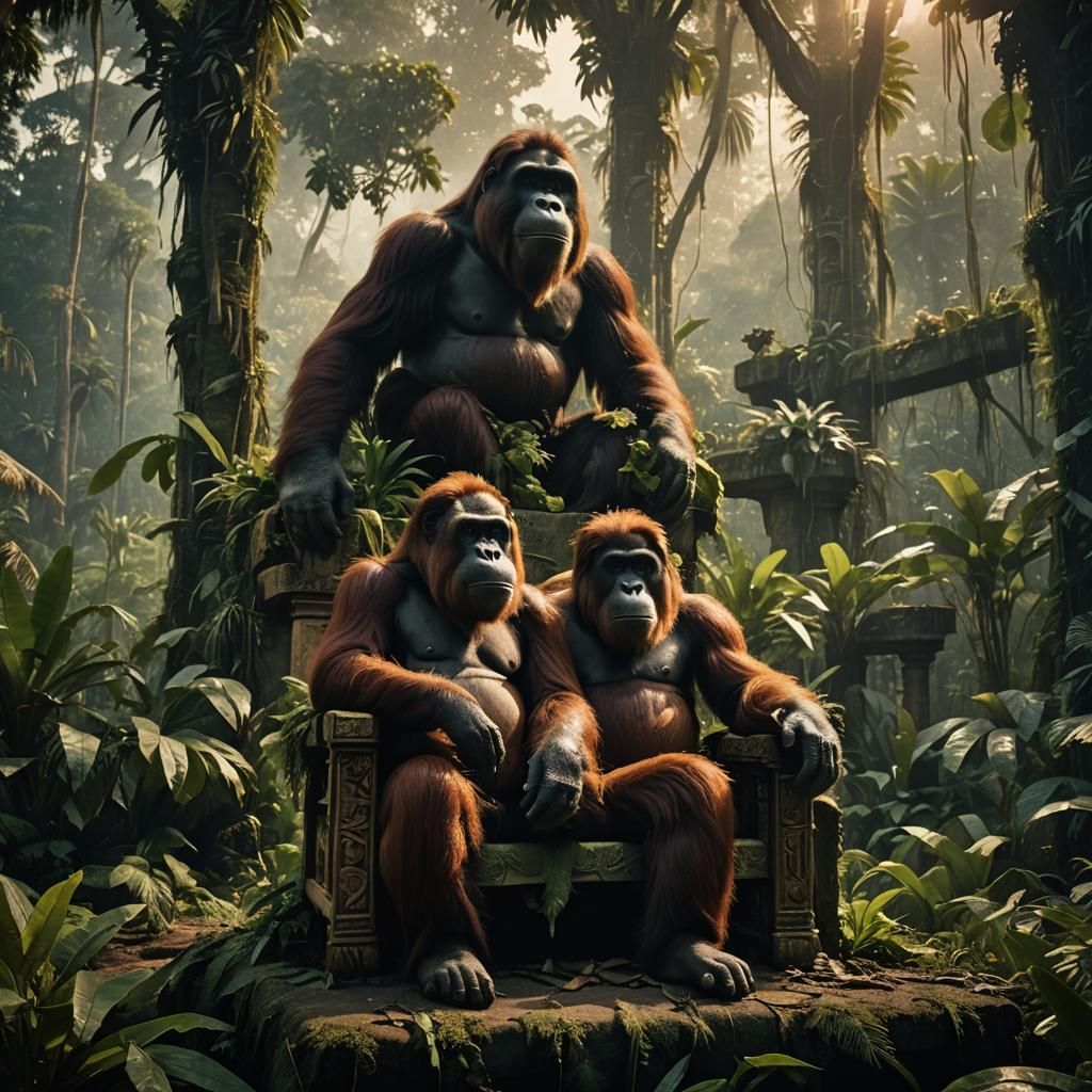 King Louie on His Throne: Cinematic Jungle Portrait