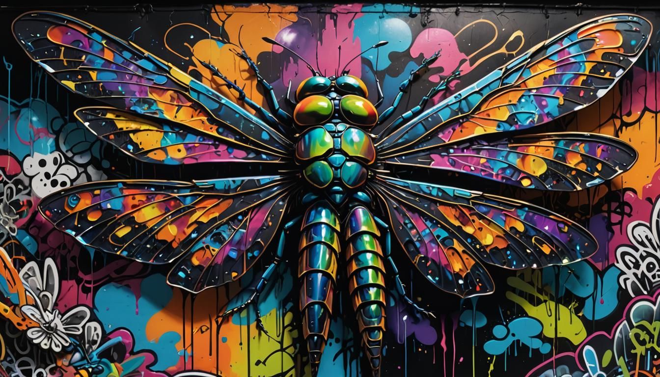 Gladiator Dragonfly in Graffiti Art Arena